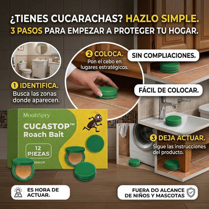 CucaStop™ – Cebo para Cucarachas | Pack de 12