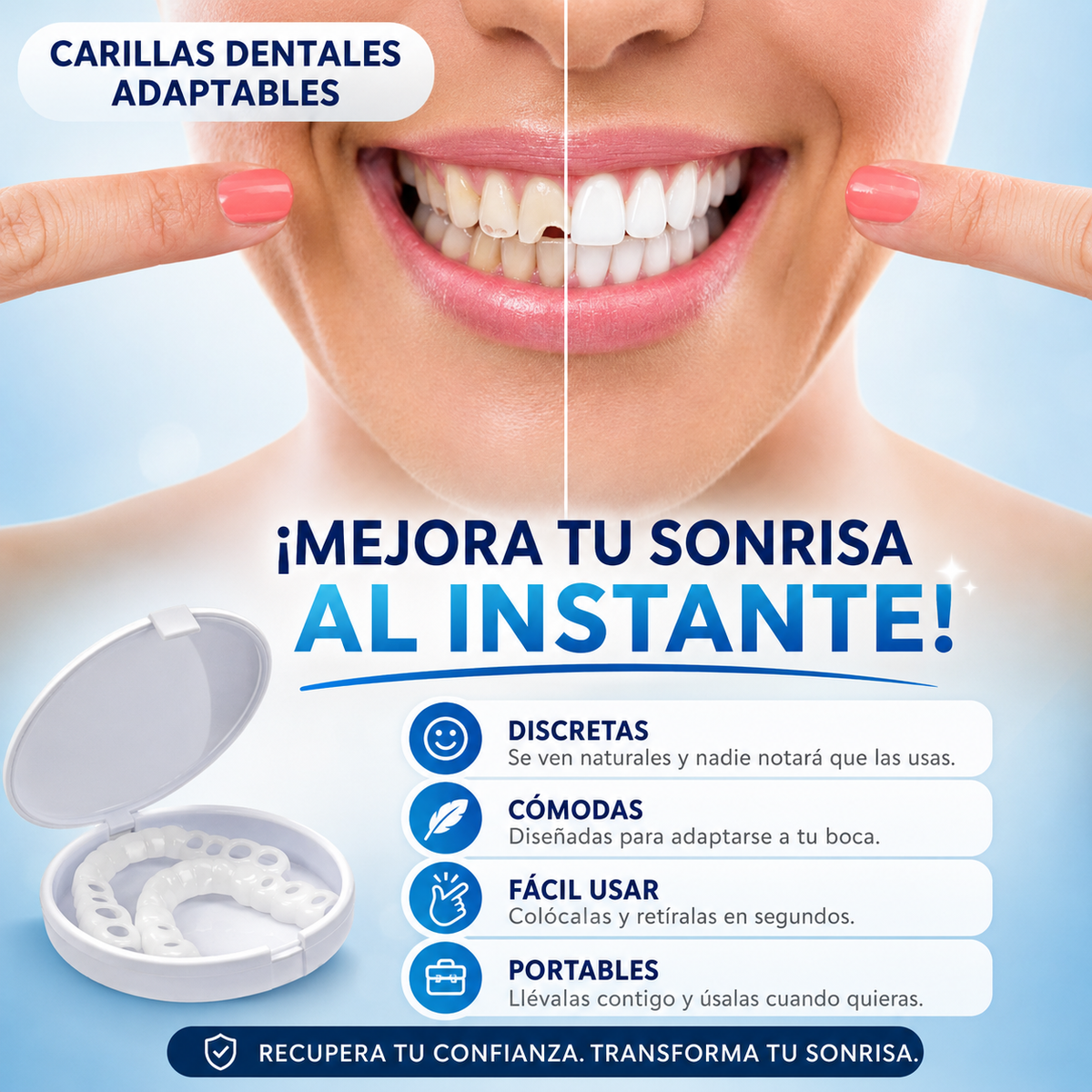 🦷 ¡Sonríe con confianza! Carillas Dentales Removibles
