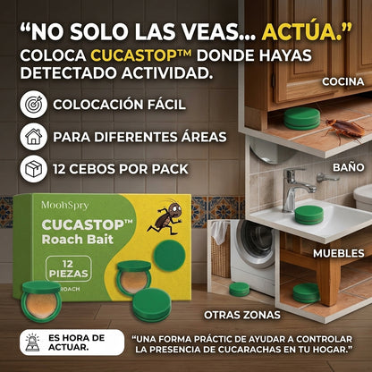 CucaStop™ – Cebo para Cucarachas | Pack de 12
