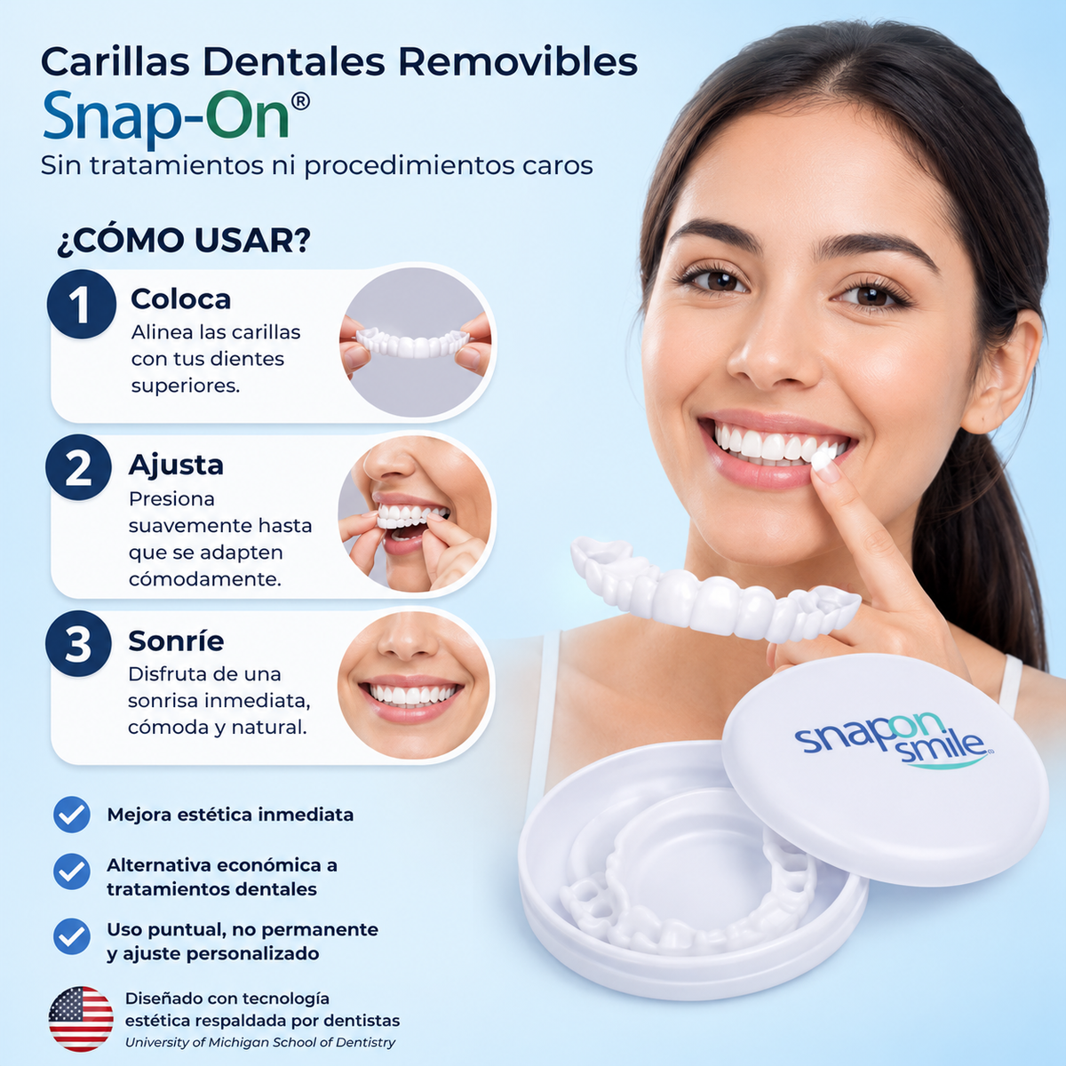 🦷 ¡Sonríe con confianza! Carillas Dentales Removibles